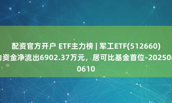 配资官方开户 ETF主力榜 | 军工ETF(512660)主力资金净流出6902.37万元，居可比基金首位-20250610