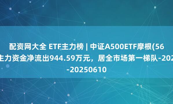 配资网大全 ETF主力榜 | 中证A500ETF摩根(560530)主力资金净流出944.59万元，居全市场第一梯队-20250610